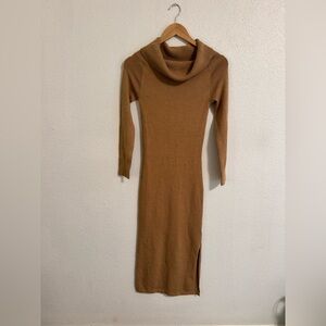 French Connection Babysoft Cowlneck Long Sleeve Midi Dress